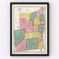 Vintage Map of Essex County, New York 1840