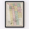 Vintage Map of Franklin County, New York 1840