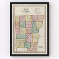 Vintage Map of Chenango County, New York 1840