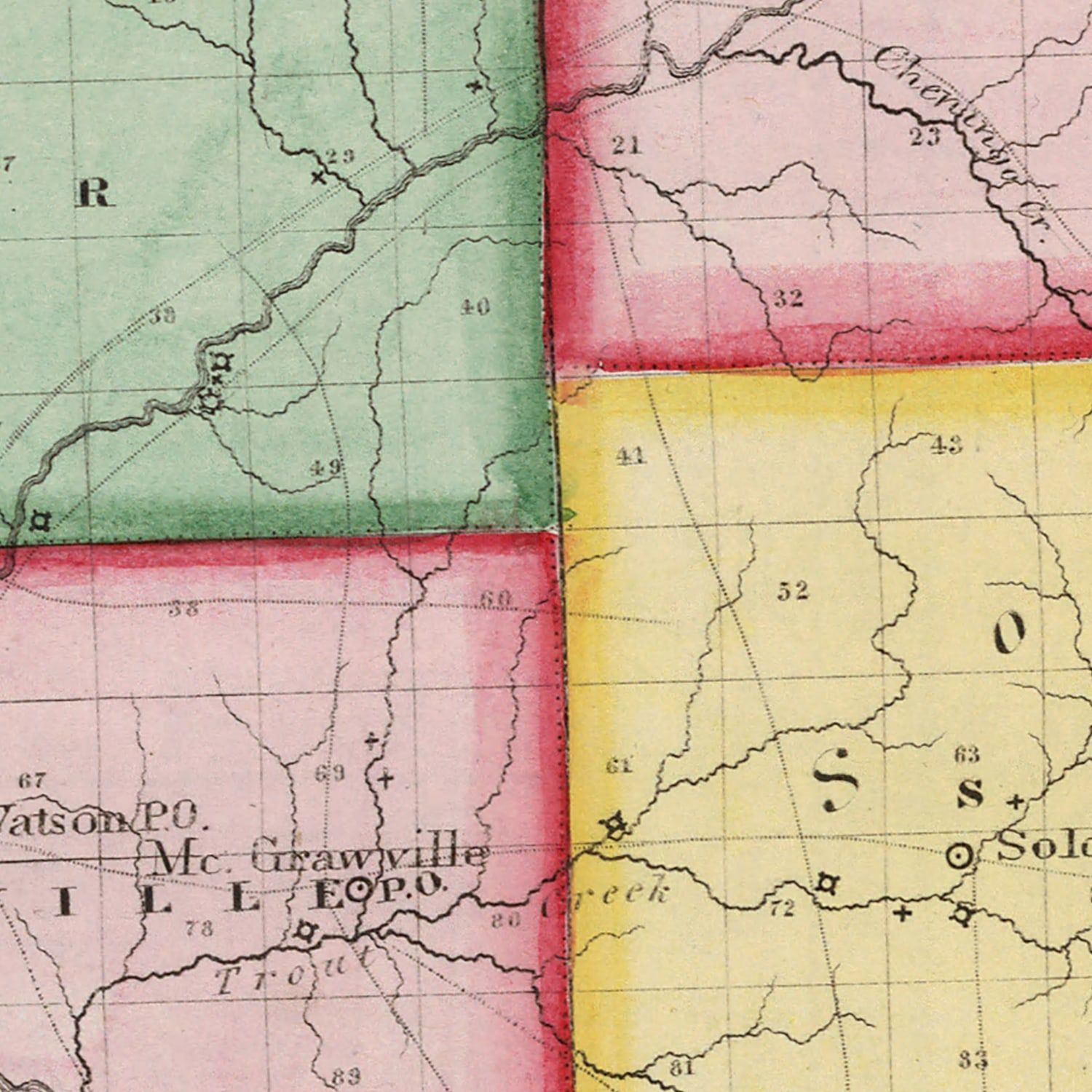 Vintage Map of Cortland County, New York 1840