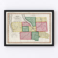 Vintage Map of Tompkins County, New York 1840