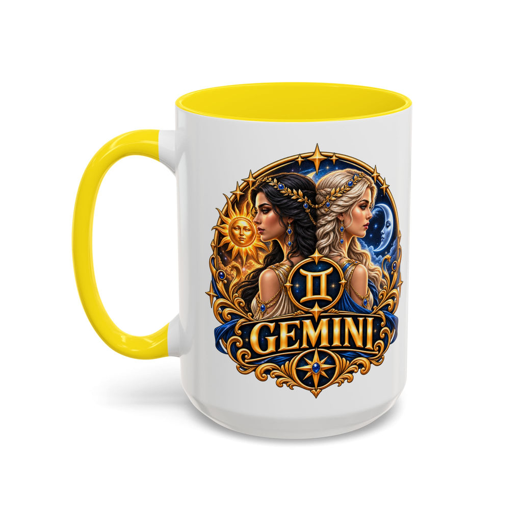 Gemini Zodiac Coffee Mug — Gemini Sign Astrology Accent Mug (11/15oz)