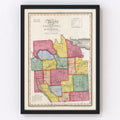 Vintage Map of Onondaga County, New York 1840