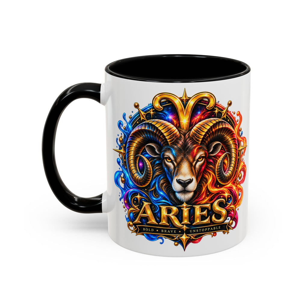 Aries Zodiac Coffee Mug — Colorful Ram Astrology Accent Mug (11/15oz)