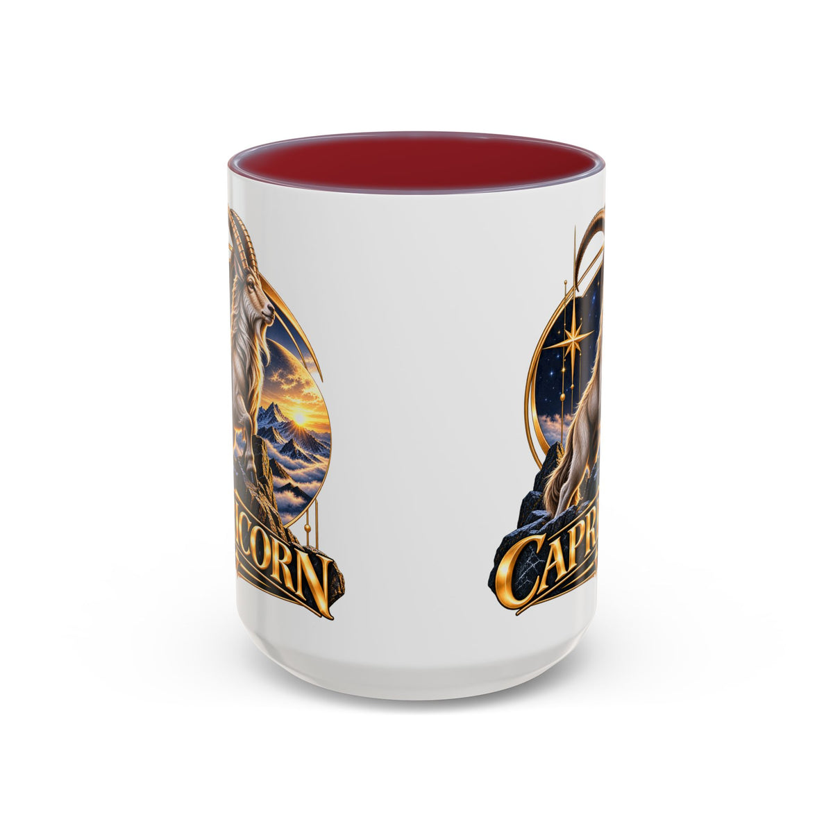 Capricorn Zodiac Coffee Mug — Astrological Goat Accent Mug (11/15oz)