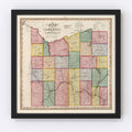 Vintage Map of Cattaraugus County, New York 1839