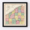 Vintage Map of Chautauqua County, New York 1840
