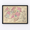 Vintage Map of Morris County, New Jersey 1872