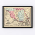 Vintage Map of Burlington County, New Jersey 1872