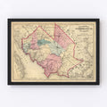 Vintage Map of Cumberland County, New Jersey 1872