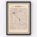Vintage Map of Elkhart County, Indiana 1876