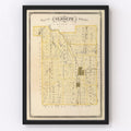 Vintage Map of St. Joseph County, Indiana 1876