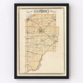 Vintage Map of La Porte County, Indiana 1876
