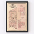 Vintage Map of Porter County, Indiana 1876
