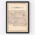 Vintage Map of Noble County, Indiana 1876
