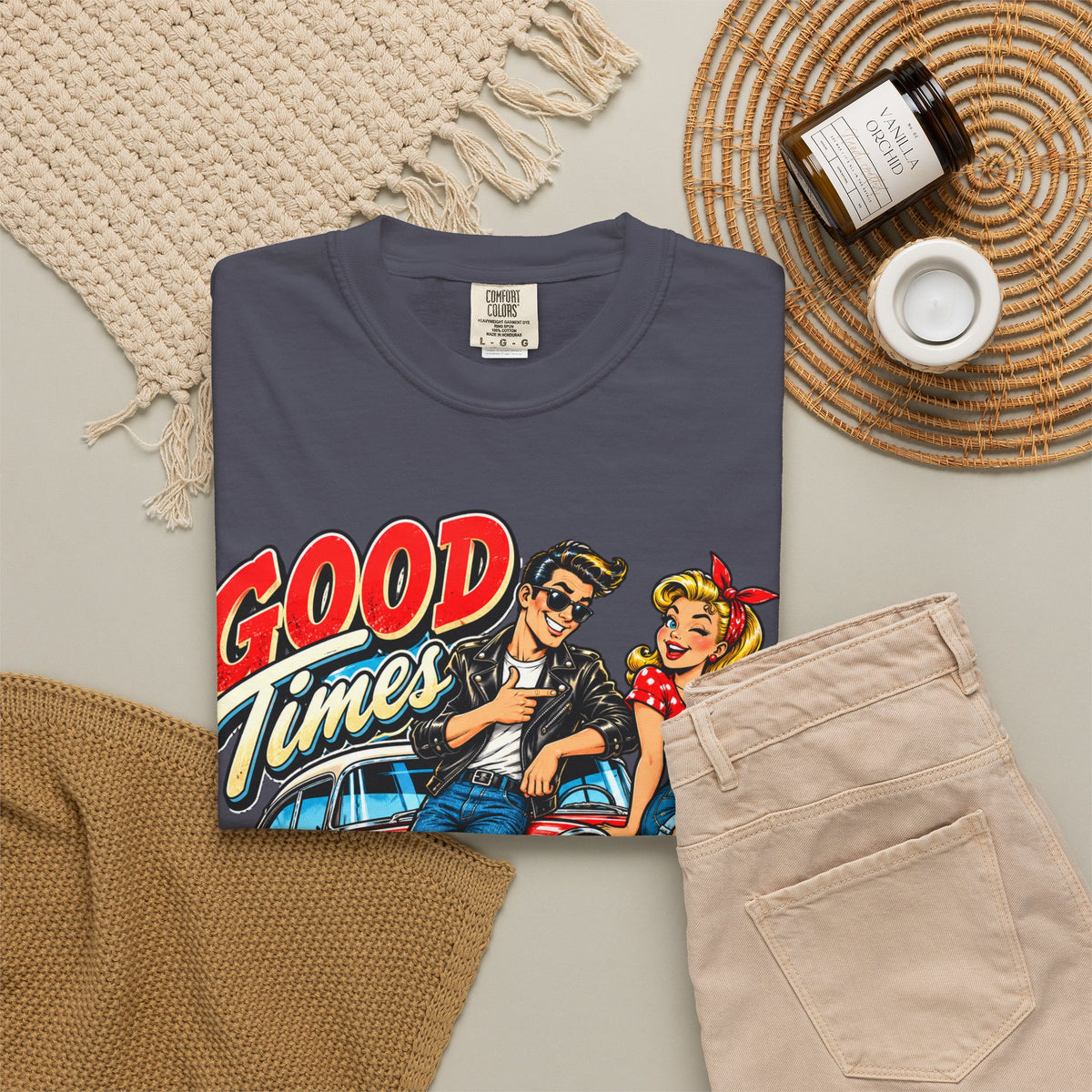 Good Times Retro Car Tee — Vintage 1950s Rockabilly Graphic T‑Shirt