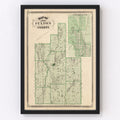 Vintage Map of Fulton County, Indiana 1876