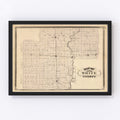 Vintage Map of White County, Indiana 1876