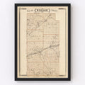 Vintage Map of Wabash County, Indiana 1876