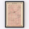 Vintage Map of Huntington County, Indiana 1876