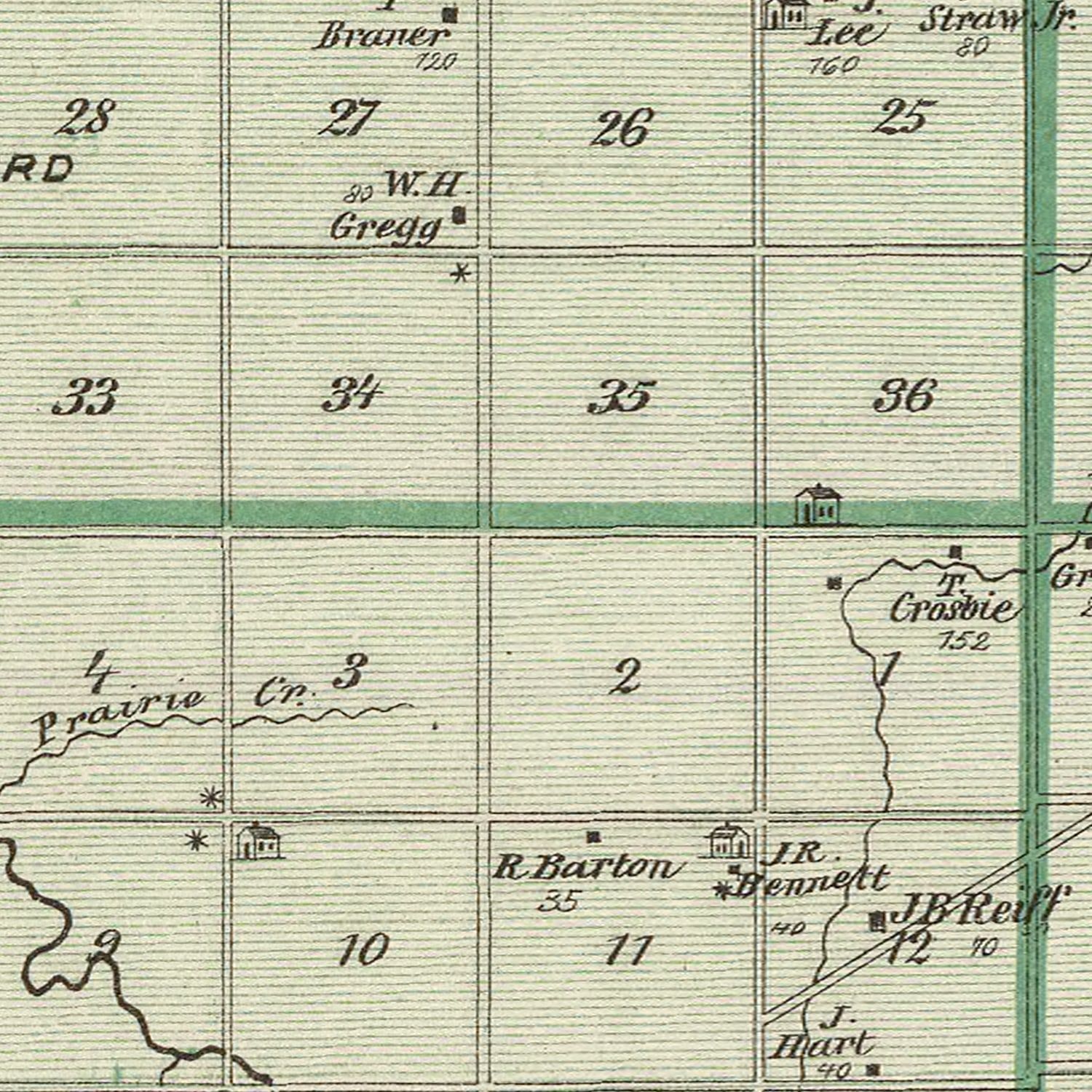 Vintage Map of Wells County, Indiana 1876