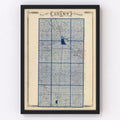 Vintage Map of Adams County, Indiana 1876