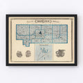 Vintage Map of Howard County, Indiana 1876
