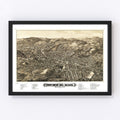 Vintage Map of Fitchburg, Massachusetts 1882