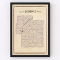 Vintage Map of Carroll County, Indiana 1876