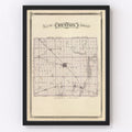 Vintage Map of Benton County, Indiana 1876