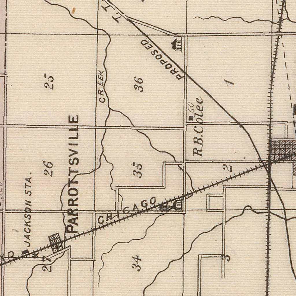 Vintage Map of Tipton County, Indiana 1876