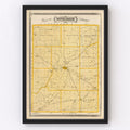 Vintage Map of Montgomery County, Indiana 1876