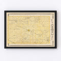 Vintage Map of Boone County, Indiana 1876