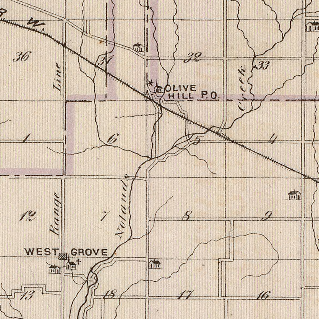 Vintage Map of Wayne County, Indiana 1876