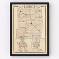 Vintage Map of Henry County, Indiana 1876