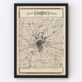 Vintage Map of Marion County, Indiana 1876