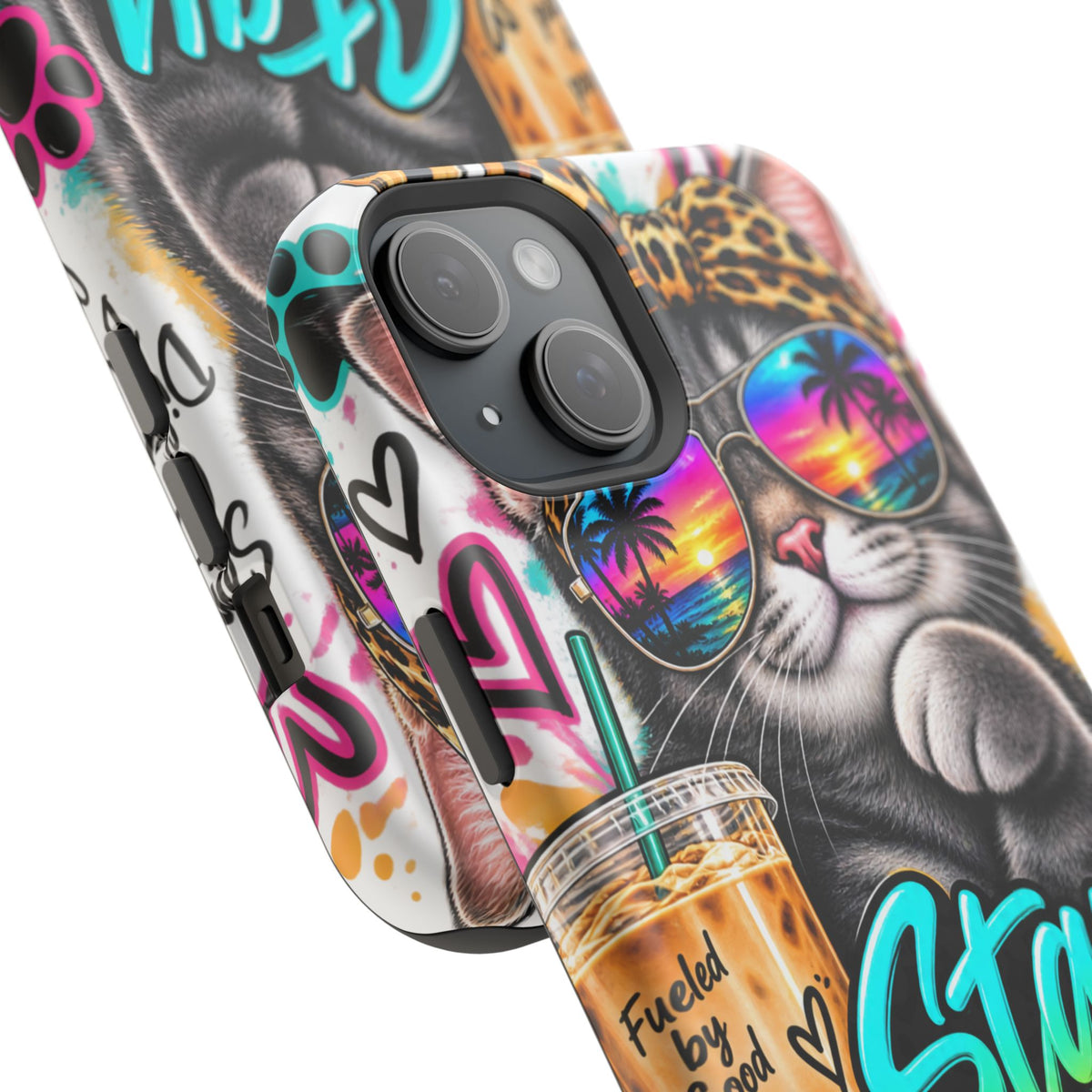 Phone Case — "Stay Pawsitive" Cat Impact-Resistant Case
