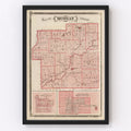 Vintage Map of Morgan County, Indiana 1876