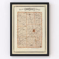 Vintage Map of Johnson County, Indiana 1876