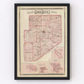 Vintage Map of Decatur County, Indiana 1876