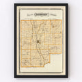 Vintage Map of Bartholomew County, Indiana 1876