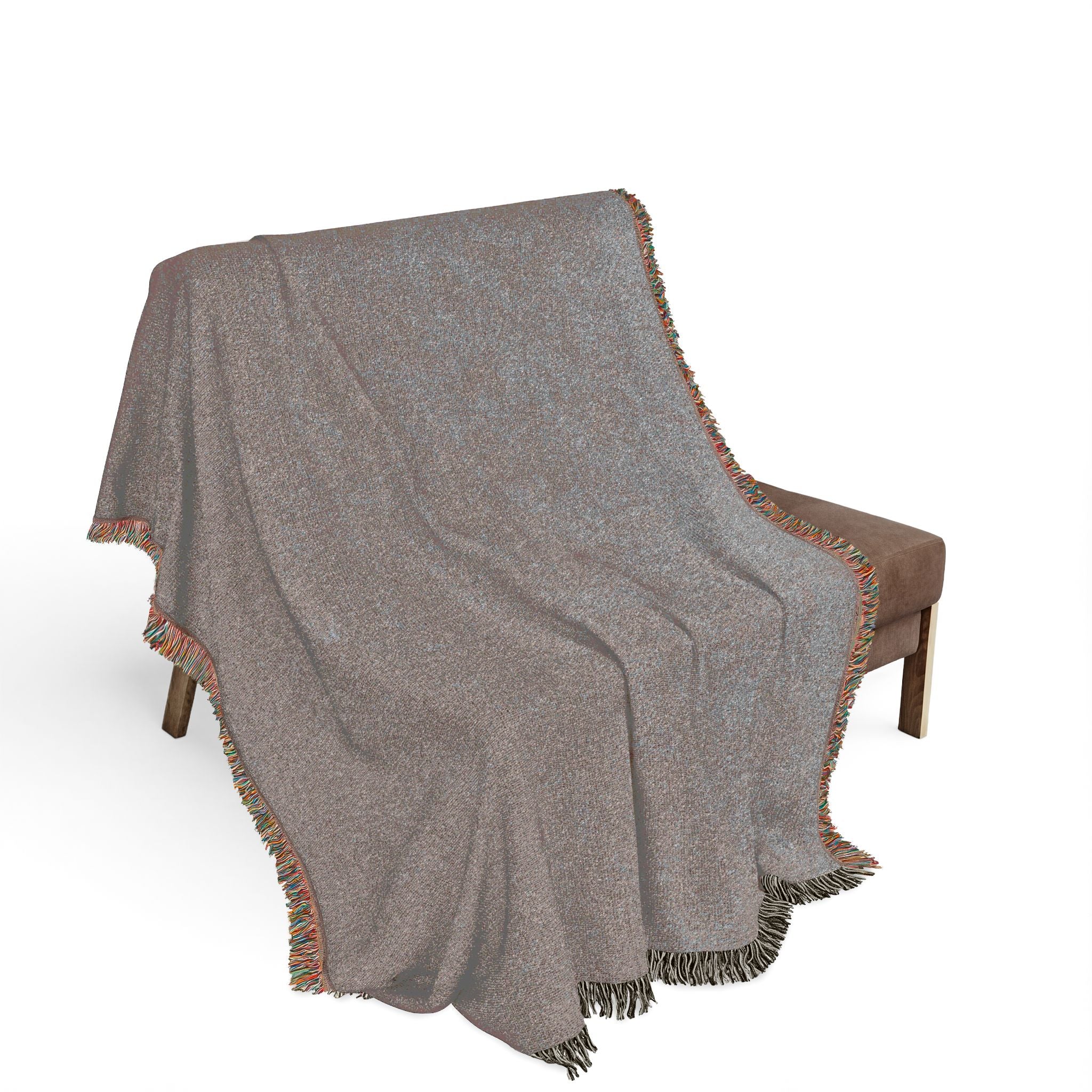 Solid Neutral Fringe Woven Blanket | Cozy Throw, Textured Weave