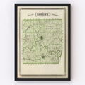 Vintage Map of Lawrence County, Indiana 1876