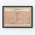 Vintage Map of Greene County, Indiana 1876