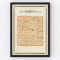 Vintage Map of Orange County, Indiana 1876