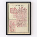 Vintage Map of Pike County, Indiana 1876