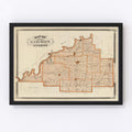 Vintage Map of Gibson County, Indiana 1876