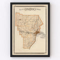 Vintage Map of Floyd County, Indiana 1876