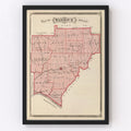 Vintage Map of Warrick County, Indiana 1876