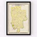 Vintage Map of Perry County, Indiana 1876